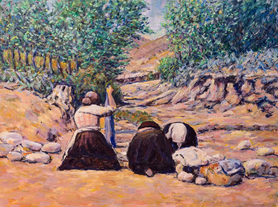 Tres mujeres de espaldas