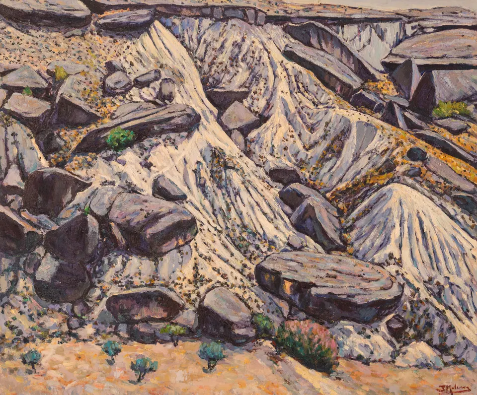 Rocas y barranco blanco