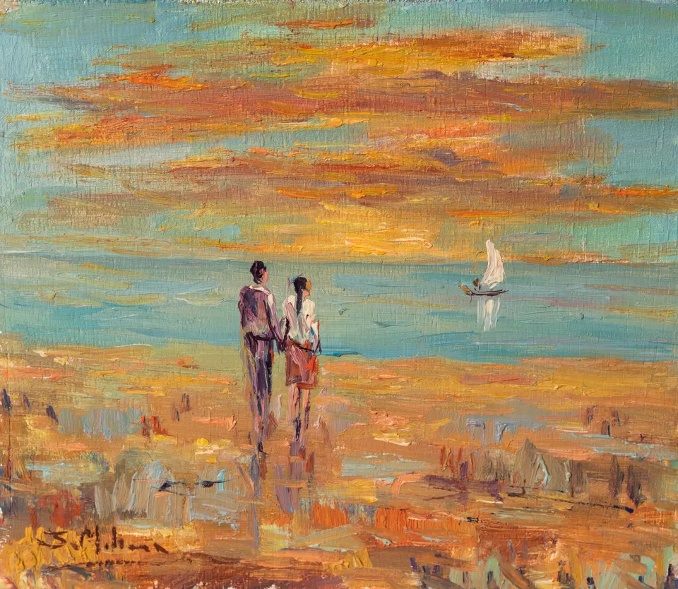 Pareja ante el mar