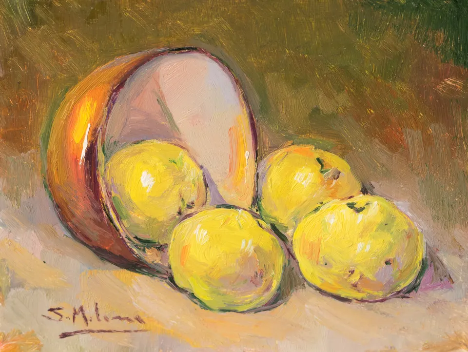 Frutos amarillos y cuenco