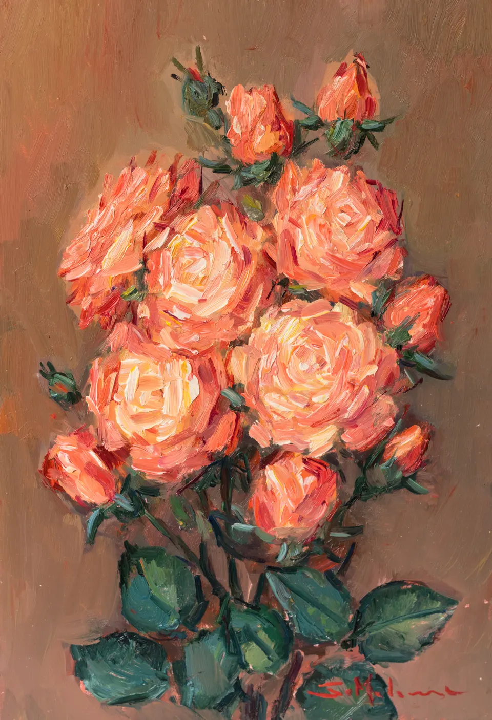 Rosas de color salmón