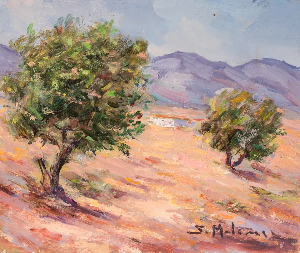 Dos árboles en la loma