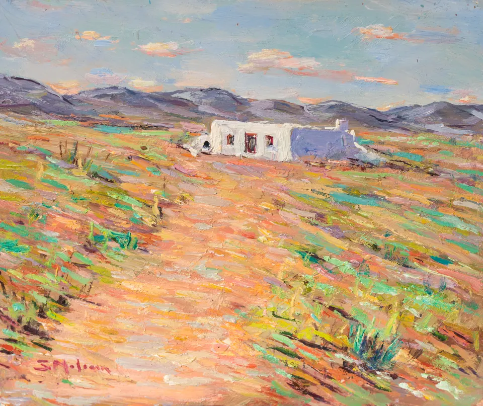 Cortijo en el páramo rosado